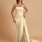 Simple Soft Satin Mermaid Strapless Floor-Length Mermaid Bridesmaid Dresses