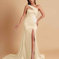 Elegant Soft Satin Sweetheart One Shoulder Side-Slit Mermaid Bridesmaid Dresses