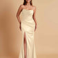 Sexy Soft Satin Mermaid Side Slit Floor-Length Mermaid Bridesmaid Dresses