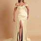 Sexy Soft Satin Sweetheart Off-the-shoulder Strapless Side-Slit Mermaid Bridesmaid Dresses
