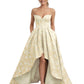 Elegant Floral Jacquard Sweetheart High-Low A-Line Long Formal Evening Dresses