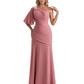Embroidered Lace Bodice Mother of the Bride Dress Chiffon Maxi Dress Plus Size