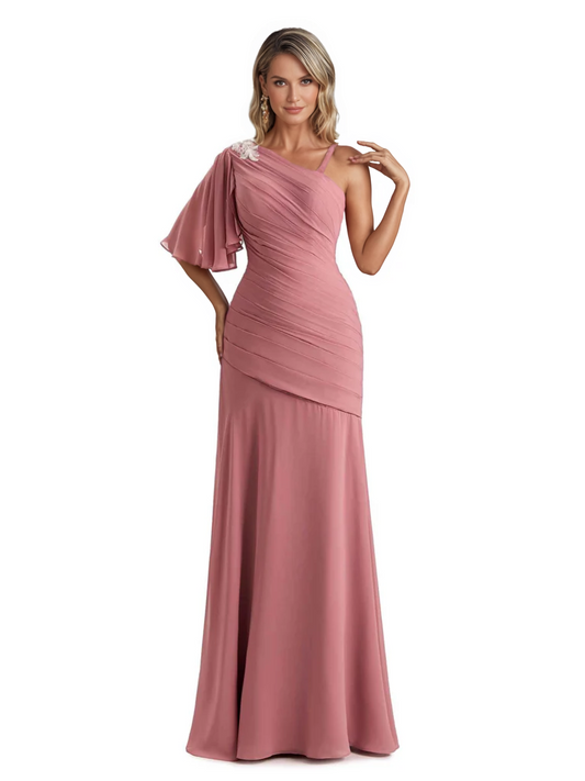 Embroidered Lace Bodice Mother of the Bride Dress Chiffon Maxi Dress Plus Size