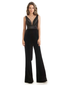 Mother of the Bride Jumpsuit Plunging V-Neck Velvet Wide-Leg Evening Outfit