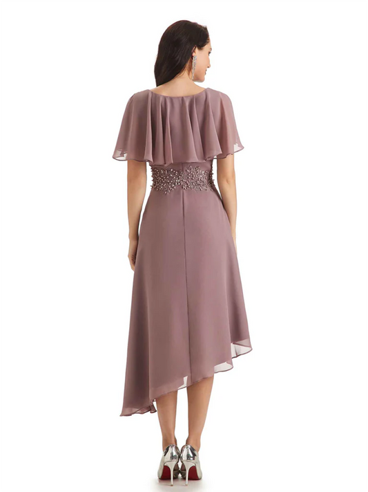 Elegant Tea-length Gown Trending 2026 Styles with Asymmetric Hem