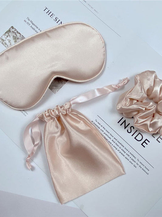Bride and Bridesmaid Eye Mask for Sleeping with Satin Hair Scrunchies Adjustable Blindfold and Hair Ties for Women Wedding Proposal Present Bachelorette Party Favors