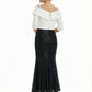 Classic Black and White Mother of the Bride Dress with Sequin Mermaid Skirt