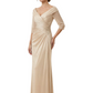 Elegant 3/4 Sleeve Mother of the Brides Dresses Mom Outfits Wedding Satin