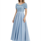 Luxury Formal Dress Sparkling Sequin Top Mother of Bride Dress Silk Satin A-Line Gowns
