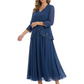 3/4 Sleeve Chiffon Mother of the Brides Dresses V-Neck Wedding Party Gowns