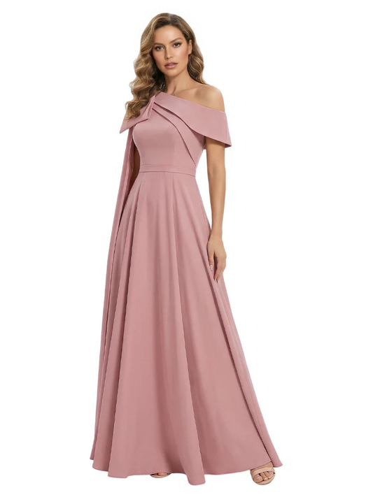 One Shoulder Elegant Mother of the Brides Dresses Mom Outfits Wedding Party