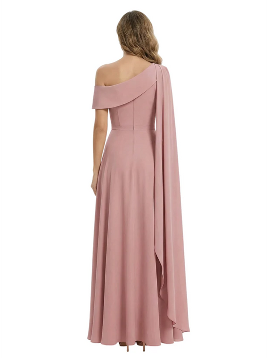 One Shoulder Elegant Mother of the Brides Dresses Mom Outfits Wedding Party