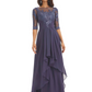 Elegant Lace A-line Chiffon Half Sleeves Mother of the Brides Dresses Floor Length