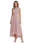 Elegant Evening Gown Trending 2026 Styles with Cap Sleeves High-Low Skirt