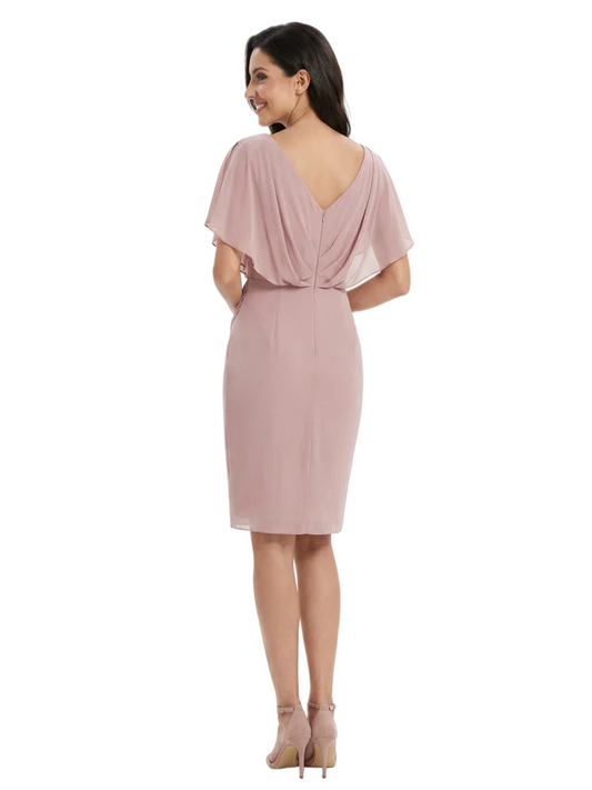 Chic Knee-Length Mother of Bride Formal Dress Slimming Chiffon Styles for Wedding Guest