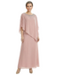 Elegant Mother of Bride Dresses Evening Gowns Trending 2026 Styles with Asymmetric Cape