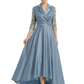 Elegant Mother of Bride Dress Evening Gowns Trending Styles with Lapel Collar 3/4 Sleeves