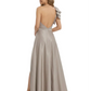 Elegant Mother of the Groom Dress A-Line Satin Formal Gown with High Slit Ruched Bodice