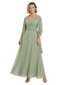 Luxury Formal Mother of Bride Dress Sparkling Sequin Top & Flowy Chiffon Skirt with Shawl