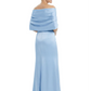 Formal Floor-Length Mother of the Bride Gown Satin Maxi Dress with Bow Neckline