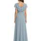Elegant Mother of the Groom Dress Cascading Ruffle Chiffon Formal Gown Rhinestone