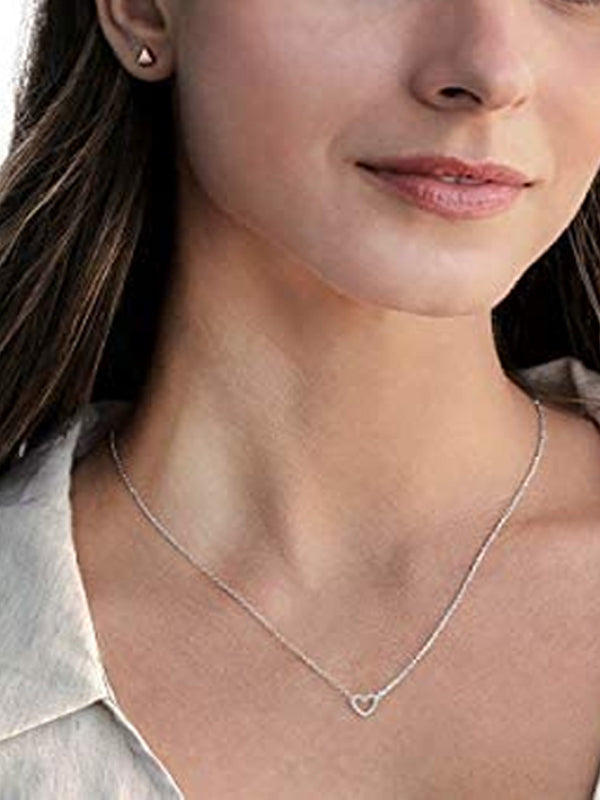 Infinity Heart Cubic Zirconia Heart Necklace for Women