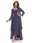 Elegant Asymmetric Neck Long A-Line Chiffon Mother of the Brides Dresses Mom Outfit