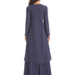 Elegant Asymmetric Neck Long A-Line Chiffon Mother of the Brides Dresses Mom Outfit