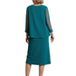 3 PCS Knee-Length Mother of Bride Dresses Prom Dress Evening Dress with Sheer Sleeves and Jacket