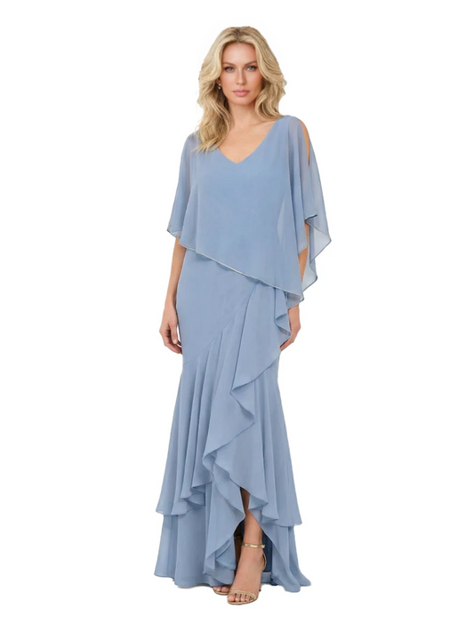Chic Long A-Line Chiffon Mother of the Brides Dresses Sequin Mom Outfits