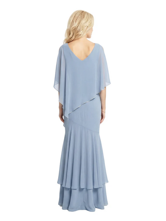 Chic Long A-Line Chiffon Mother of the Brides Dresses Sequin Mom Outfits