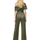 One Shoulder Mother of Bride jumpsuits Formal Gowns Floor Length Detachable Train