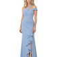 Modern Mother of Bride Dresses 2026 Asymmetric Neckline Ruffle Slit Gown
