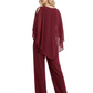 V-Neck Chiffon Mother of the Brides Dresses Plus Size Jacket Suits Wedding