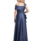 Formal Floor-Length Mother of the Bride Gown Sleeveless Satin Maxi Dress with Drape
