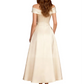 Formal Floor-Length Mother of the Bride Gown Satin Maxi Dress with Slit Off Shoulder
