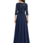 Chiffon Mother of the Bride Dress with Sequin V-Neck and Elegant Bow Sash