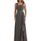 Square Neck Mother of the Bride Dress Floor-Length Chiffon Gown with Ruched Bodice