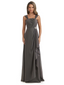 Square Neck Mother of the Bride Dress Floor-Length Chiffon Gown with Ruched Bodice