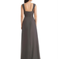 Square Neck Mother of the Bride Dress Floor-Length Chiffon Gown with Ruched Bodice