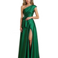 Wedding Mother of the Bride Dress One Shoulder and High Slit Formal Dresses