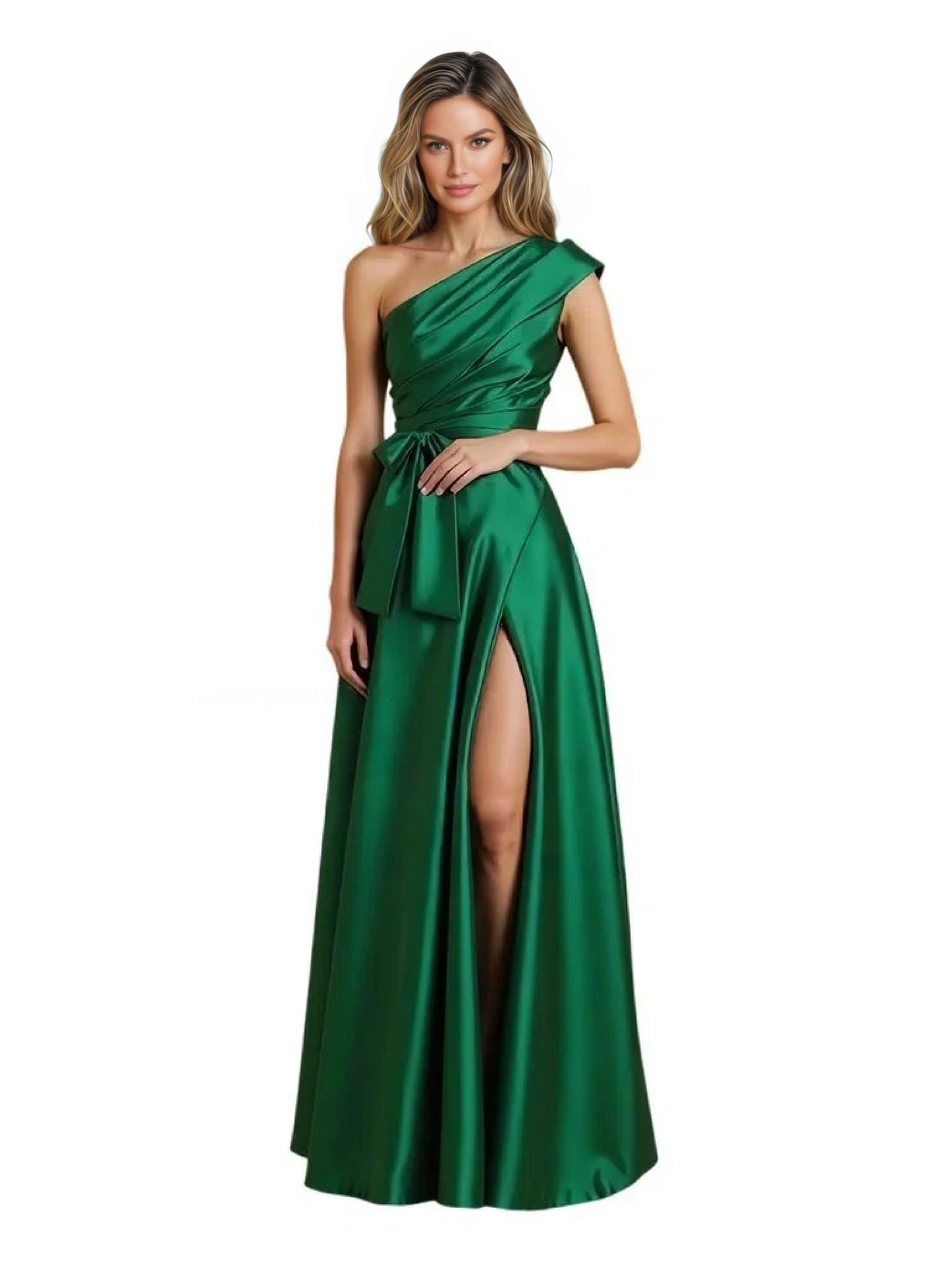 Wedding Mother of the Bride Dress One Shoulder and High Slit Formal Dresses