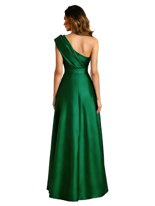 Wedding Mother of the Bride Dress One Shoulder and High Slit Formal Dresses
