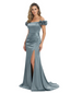 Elegant Mother of the Groom Dresses Mermaid Satin Formal Gown High Slit