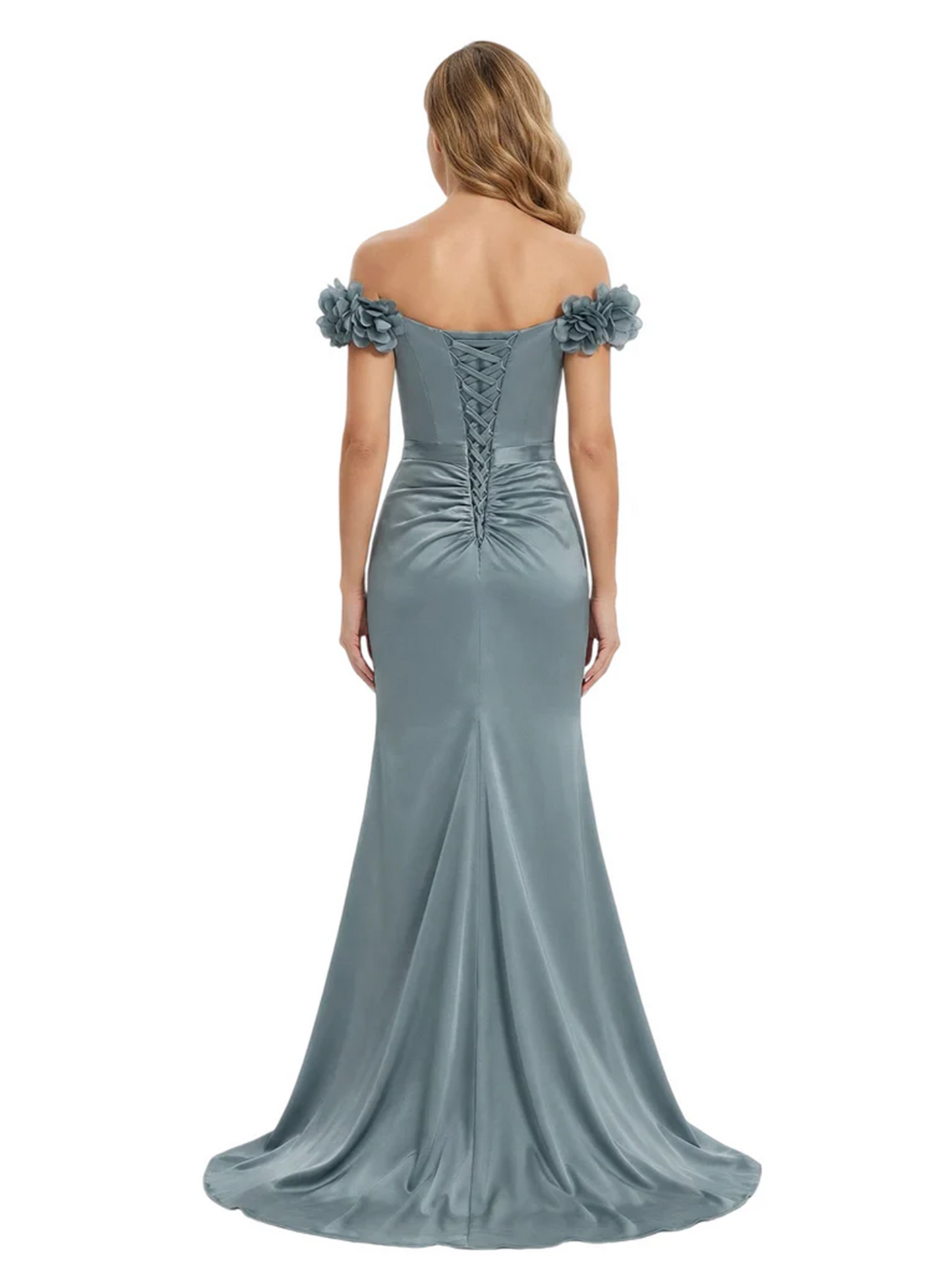 Elegant Mother of the Groom Dresses Mermaid Satin Formal Gown High Slit