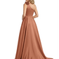 One Shoulder Sleeveless Mother of the Brides Dresses Floor Length Slit With Train