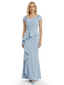 A-Line Satin Cap Sleeves Mother of the Brides Dresses Floor Length For Wedding