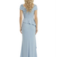 A-Line Satin Cap Sleeves Mother of the Brides Dresses Floor Length For Wedding