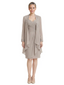2PCS Knee Length Chiffon Mother of the Brides Dresses Short V-Neck
