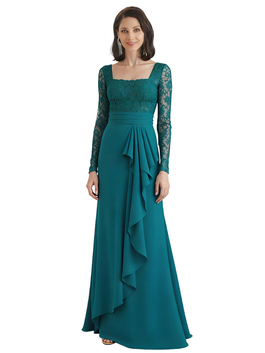 Chic Dresses Mother of The Bride Groom Dresses Formal A-Line Wedding Formal Gowns